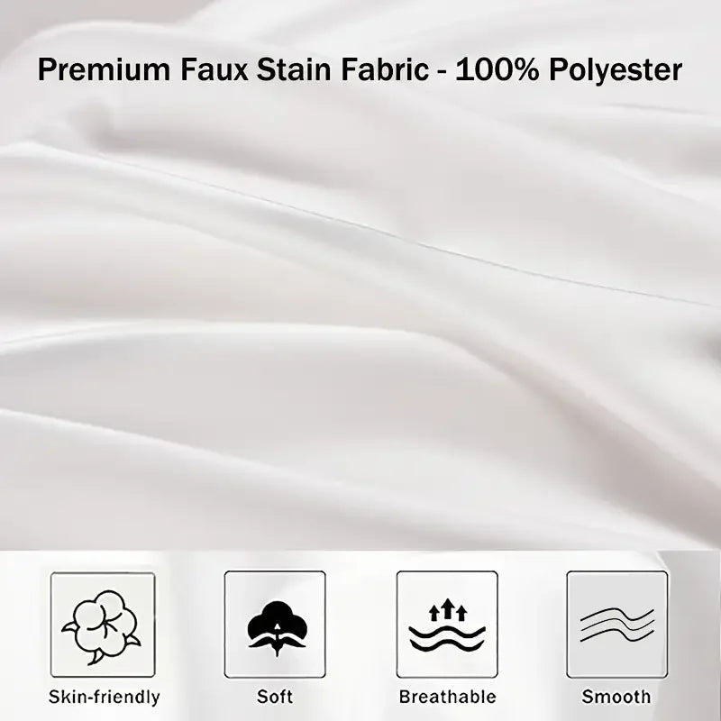 2-piece Pure Emulation Silk Satin Pillowcase