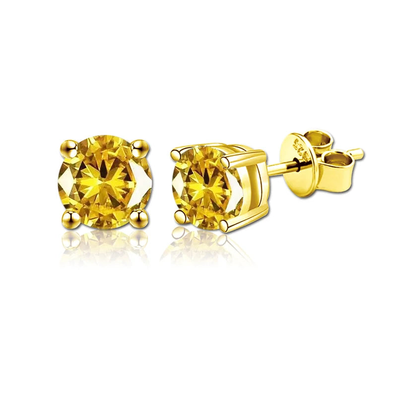 2 GRA Certificates Moissanite Studs Earrings Pass Diamond tester Pen For Men Women 925 Silver 18K Plated Wedding Gemstone