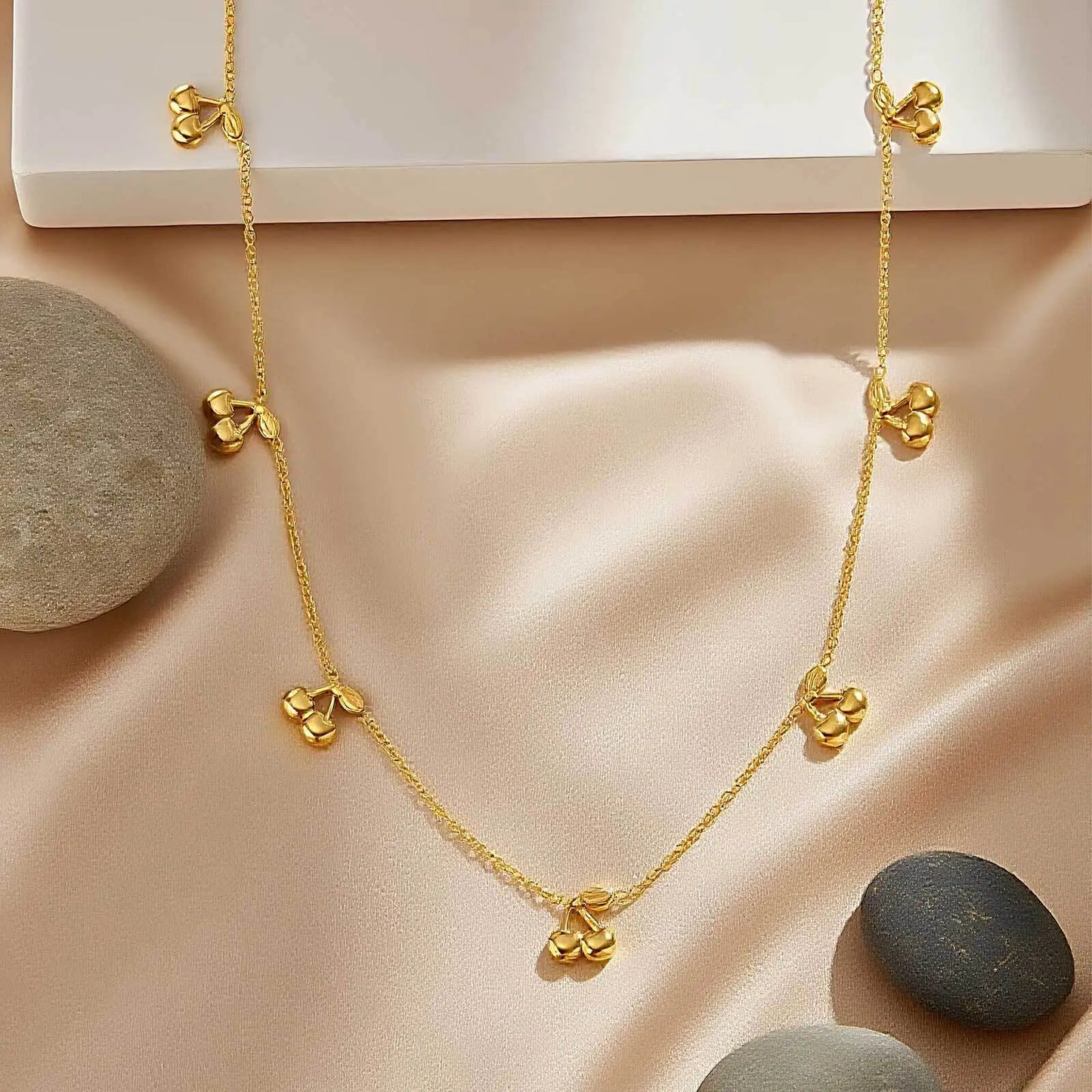 Cherry Chain Stainless 18k PVD Gold Plated