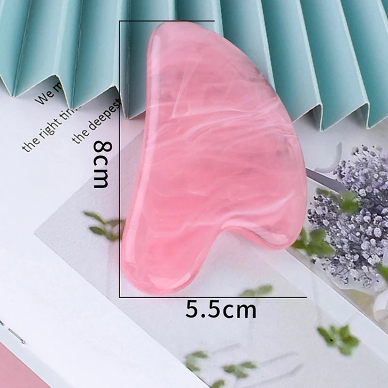 Natural Stone Jade Gouache Scraper Rose Quartz Facial Gua Sha Tools Neck Massager for Face Lifting Wrinkle Remover Beauty