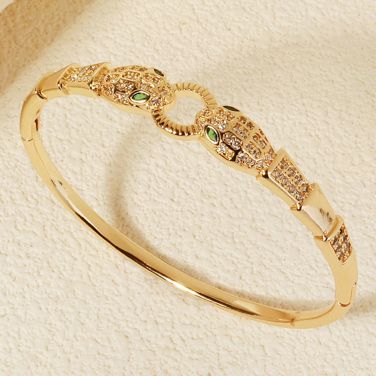 Stainless Golden Snake Zirconia Bracelet