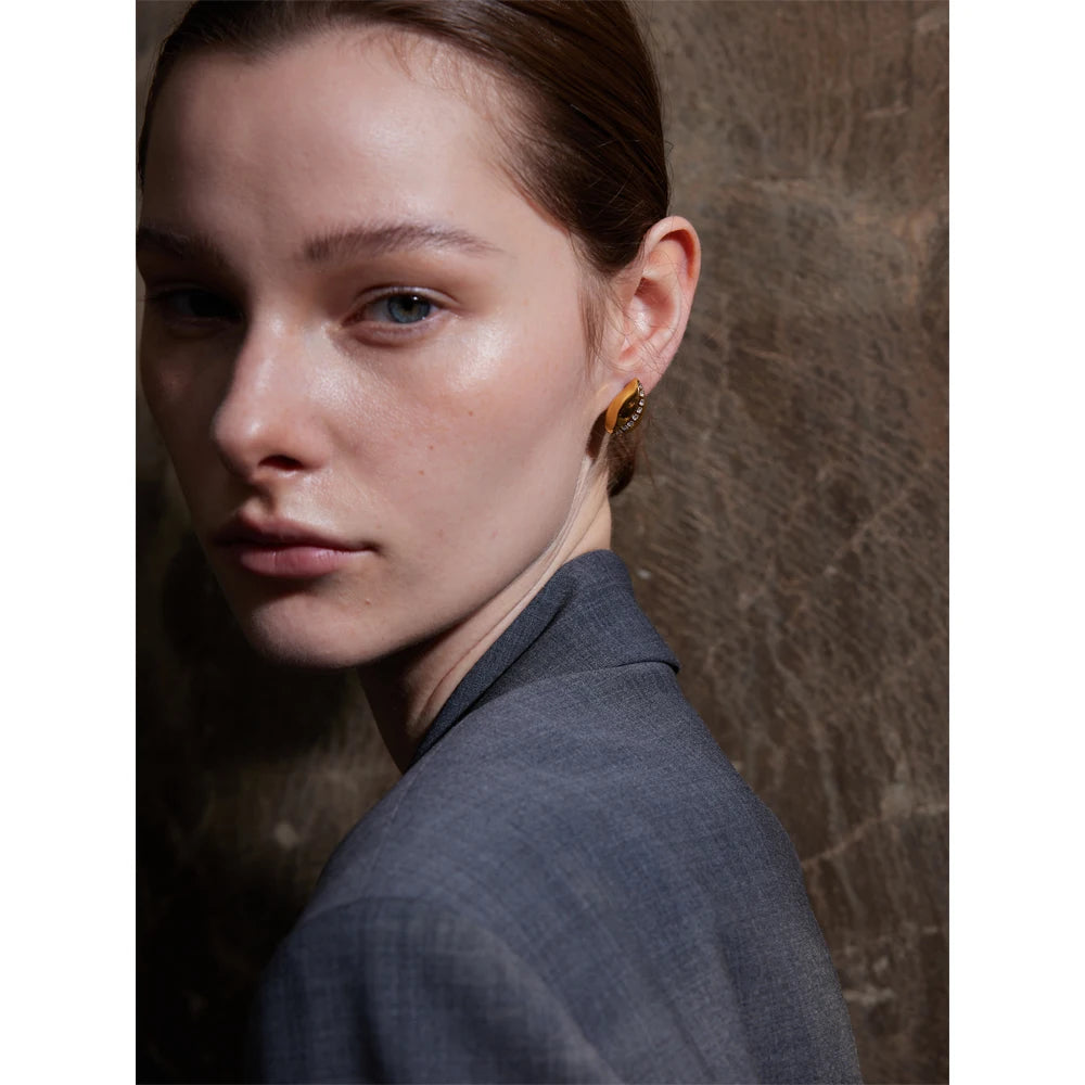 Remy - Water Drop 18k Gold Plated Stud Earrings Tarnish Resistant