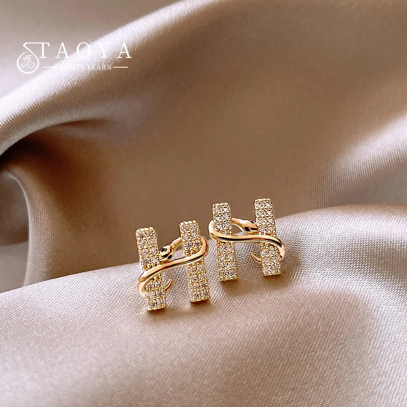 Henrietta - Snake Wrapped Letters Earrings