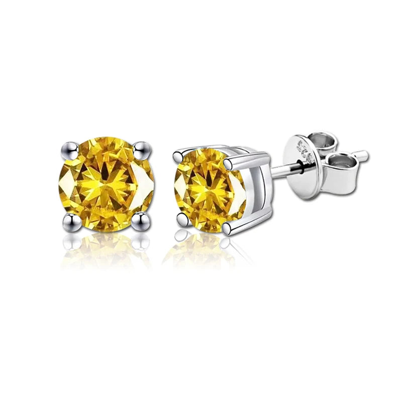 2 GRA Certificates Moissanite Studs Earrings Pass Diamond tester Pen For Men Women 925 Silver 18K Plated Wedding Gemstone