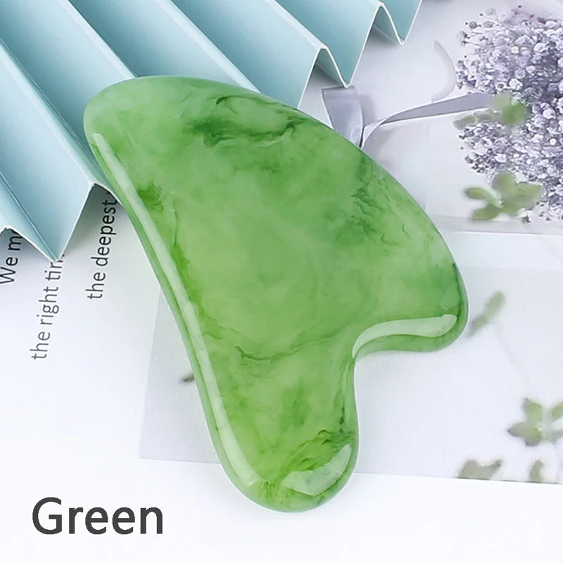 Natural Stone Jade Gouache Scraper Rose Quartz Facial Gua Sha Tools Neck Massager for Face Lifting Wrinkle Remover Beauty