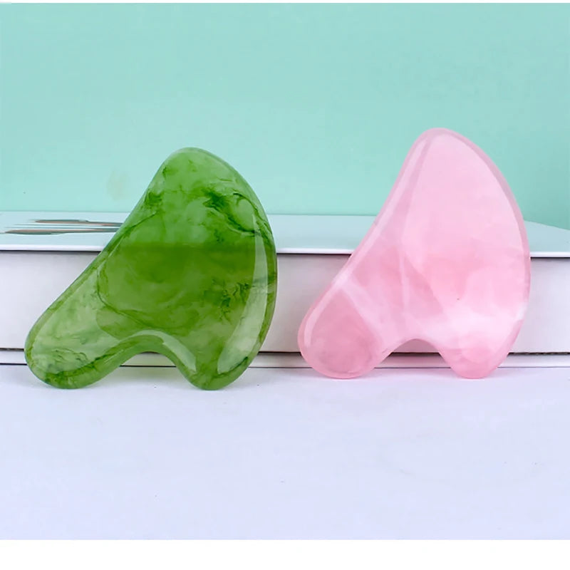 Natural Stone Jade Gouache Scraper Rose Quartz Facial Gua Sha Tools Neck Massager for Face Lifting Wrinkle Remover Beauty