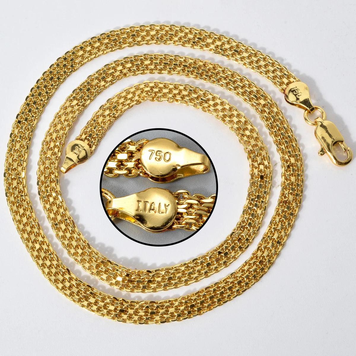 Italy 18k gold plated Milan Chain Necklace