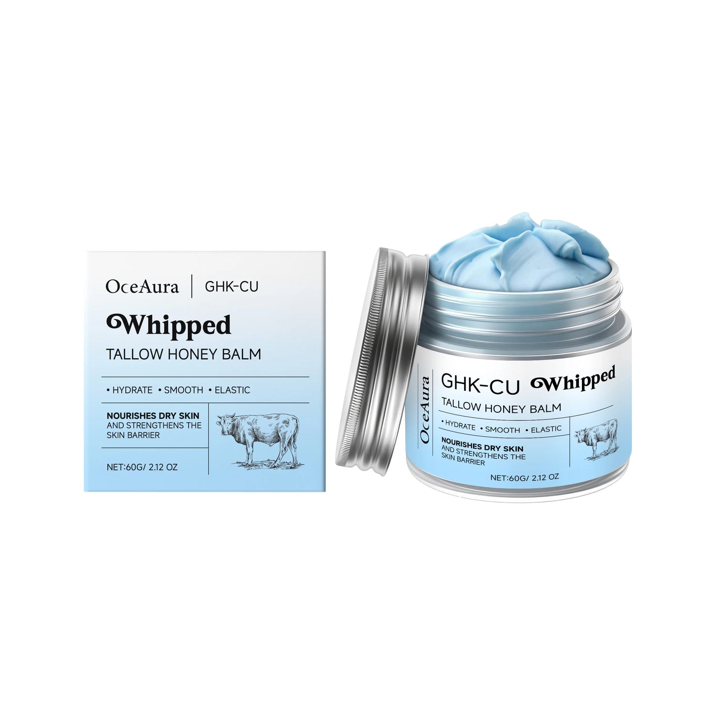Whipped Tallow Honey Balm - Copper Peptides GHK-Cu Beef Tallow