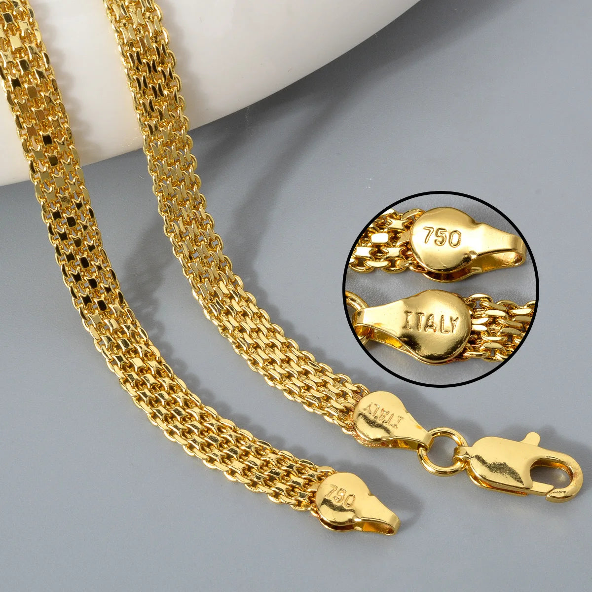 Italy 18k gold plated Milan Chain Necklace