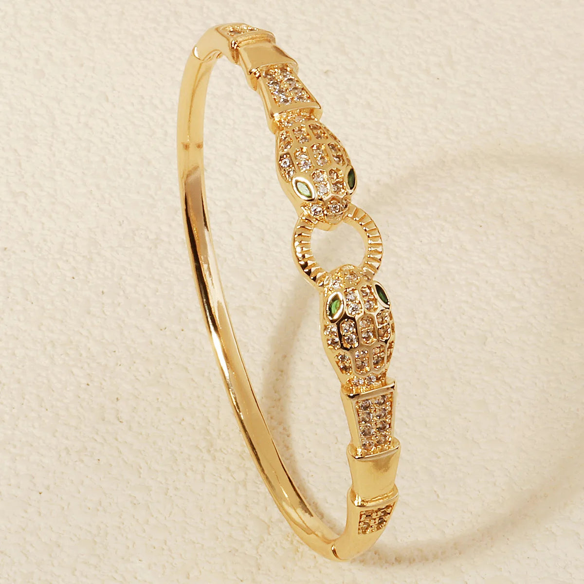 Stainless Golden Snake Zirconia Bracelet