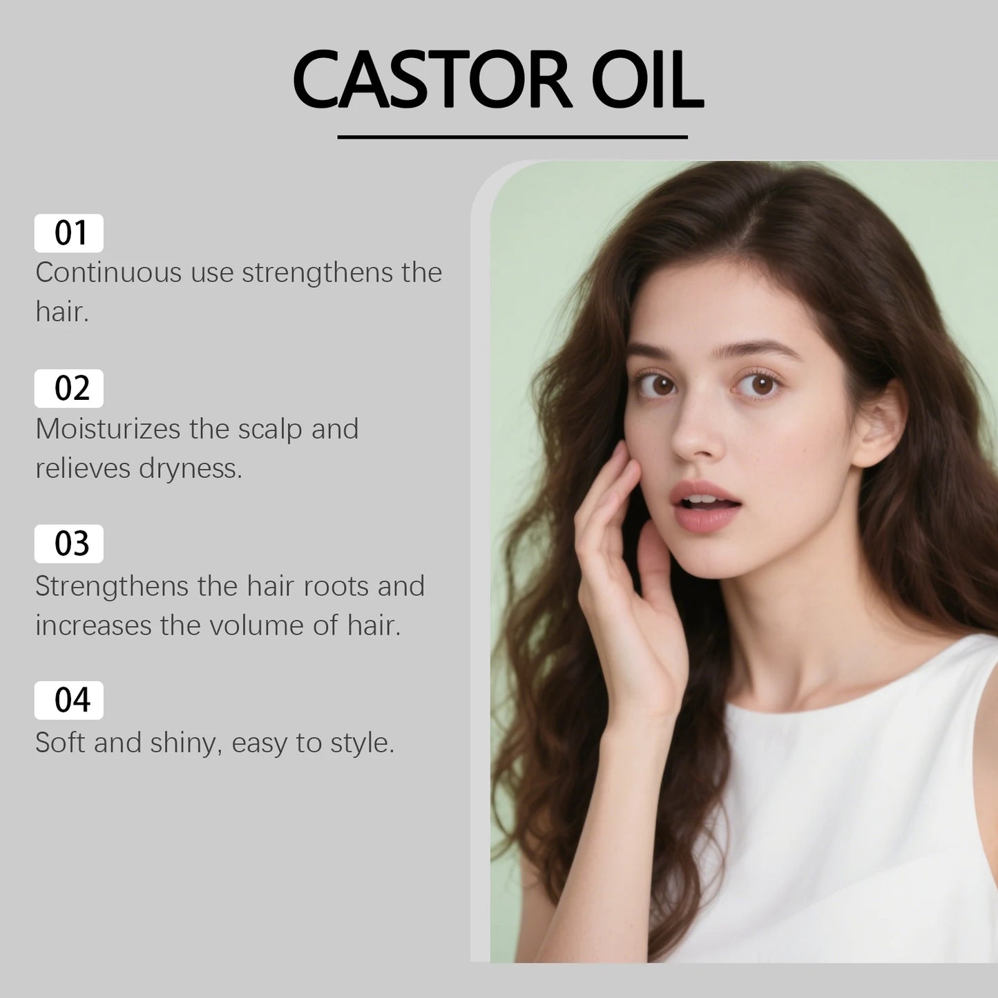 Castor Oil Essential Oil For Hair Strengthen Repair Regrowth Oil