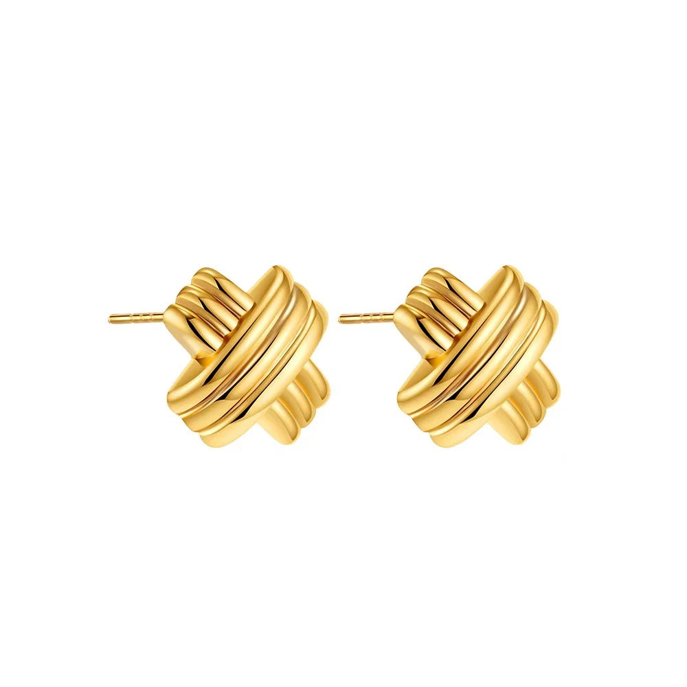 Vaila - 18k gold plated Stainless Twist Knot Earrings - Multiple Variants