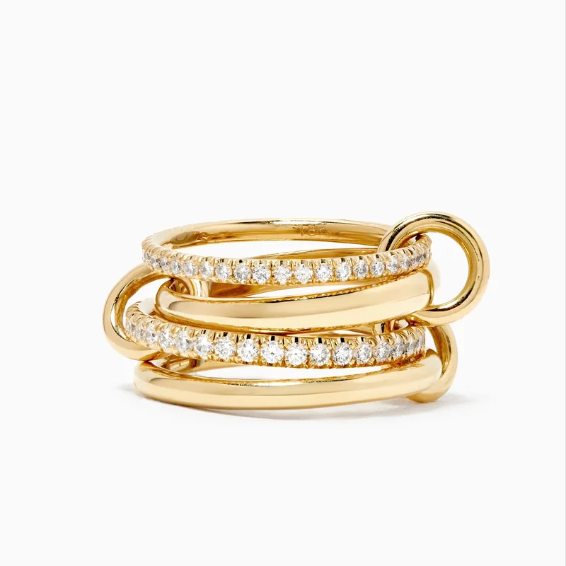 925 Sterling Silver Luxury Gorgeous Versatile Three Interlock Zircon Ring