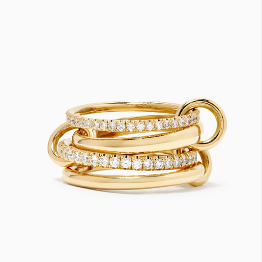 925 Sterling Silver Luxury Gorgeous Versatile Three Interlock Zircon Ring