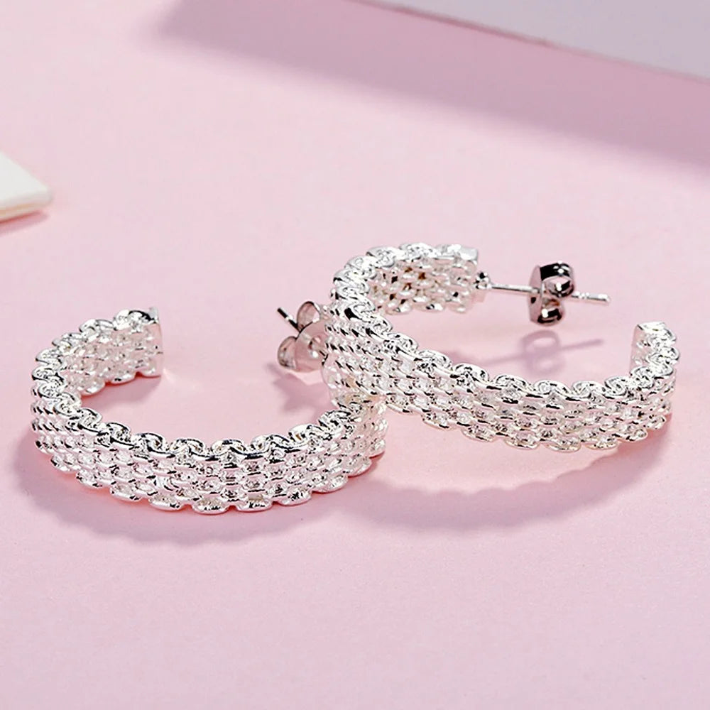 Bianca - 925 Sterling Silver charms stud Earrings