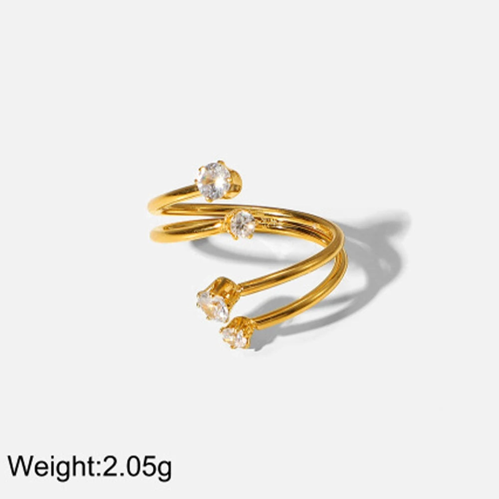 Stainless Water Drop Rings - 18K Gold Plated