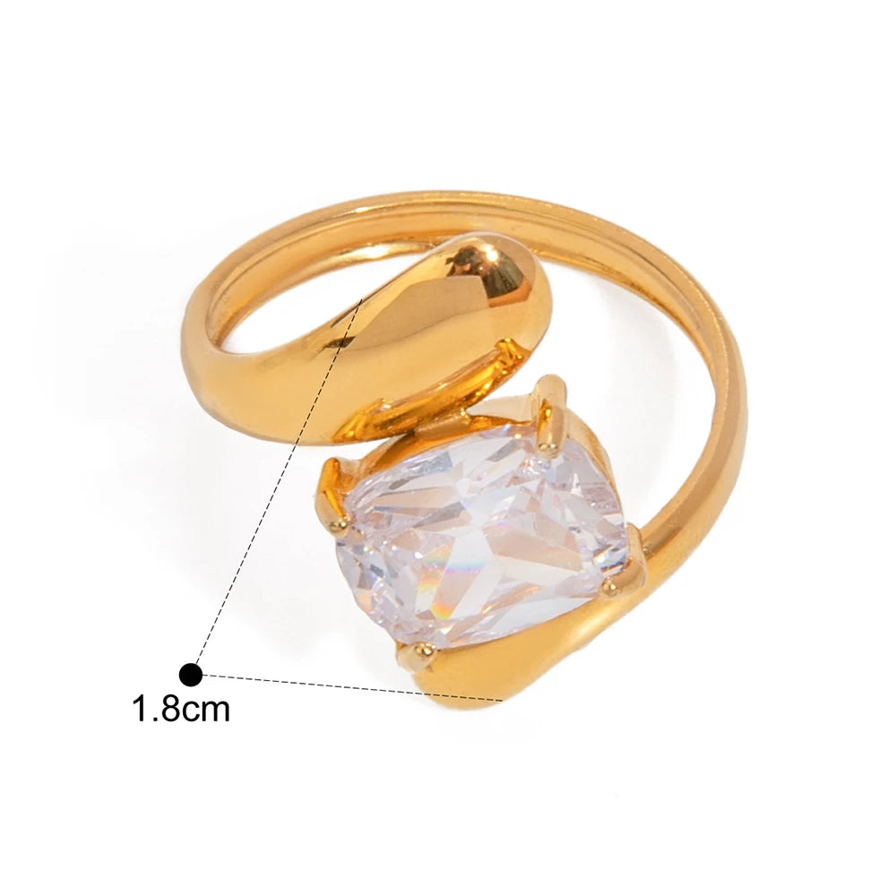 Stainless Water Drop Rings - 18K Gold Plated