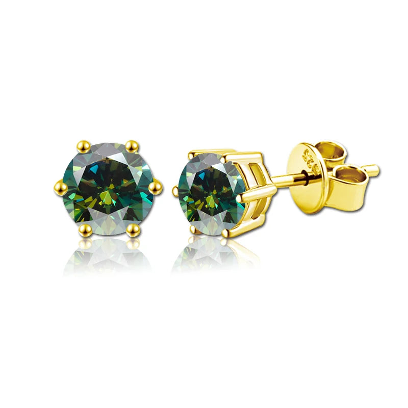 2 GRA Certificates Moissanite Studs Earrings Pass Diamond tester Pen For Men Women 925 Silver 18K Plated Wedding Gemstone