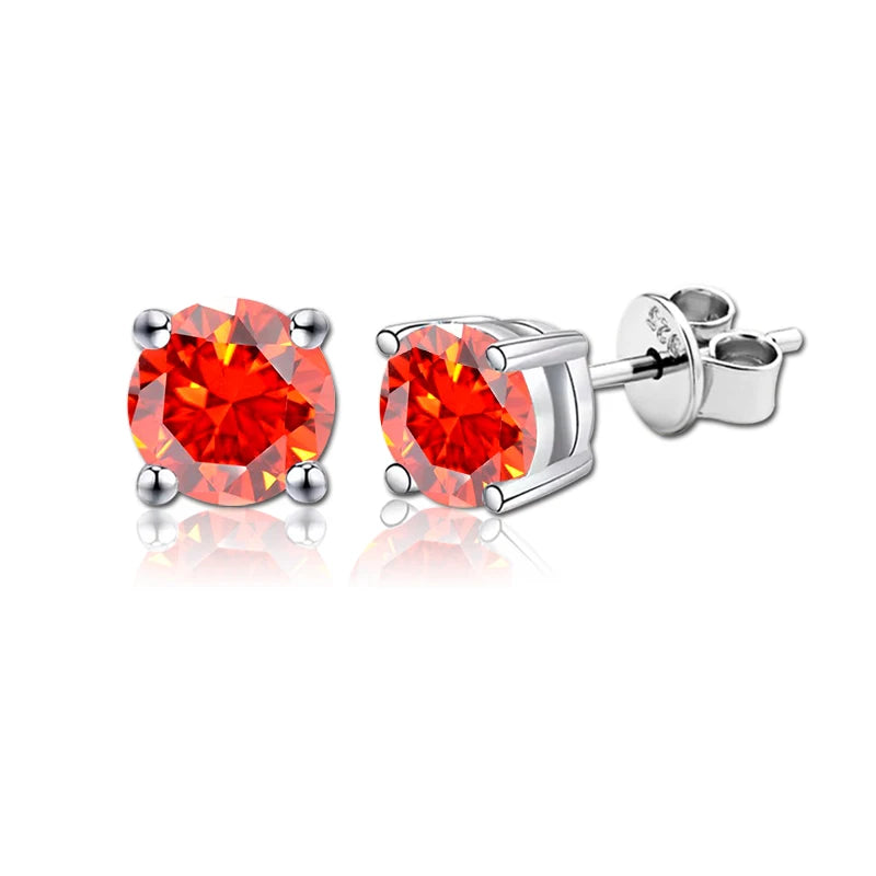 2 GRA Certificates Moissanite Studs Earrings Pass Diamond tester Pen For Men Women 925 Silver 18K Plated Wedding Gemstone