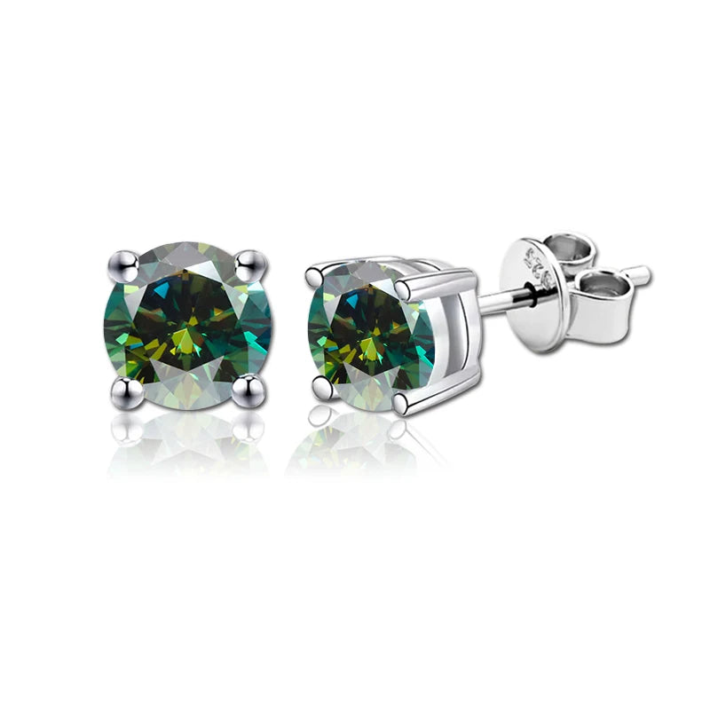 2 GRA Certificates Moissanite Studs Earrings Pass Diamond tester Pen For Men Women 925 Silver 18K Plated Wedding Gemstone