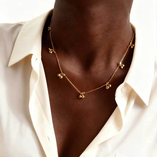 Cherry Chain Stainless 18k PVD Gold Plated