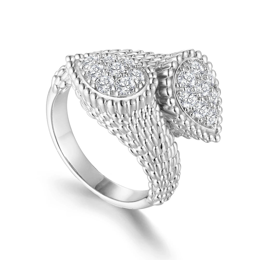 APIR 18k Gold Plated 5A Zircon Exquisite Ring for Women Bohemian Style Water Drop Shape Design Party Wedding Jewelry Luxury Ring