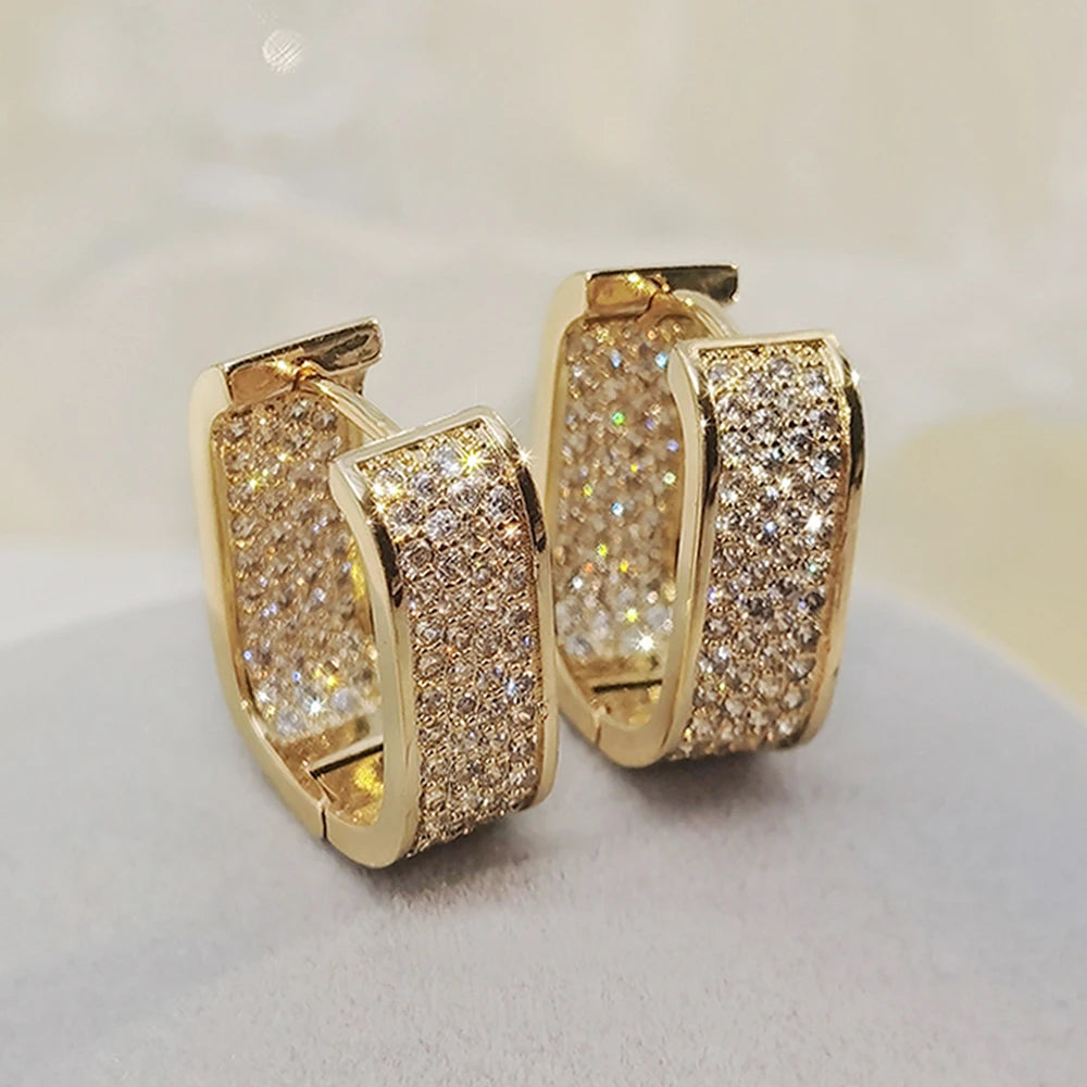 Paved CZ Hoop Earrings