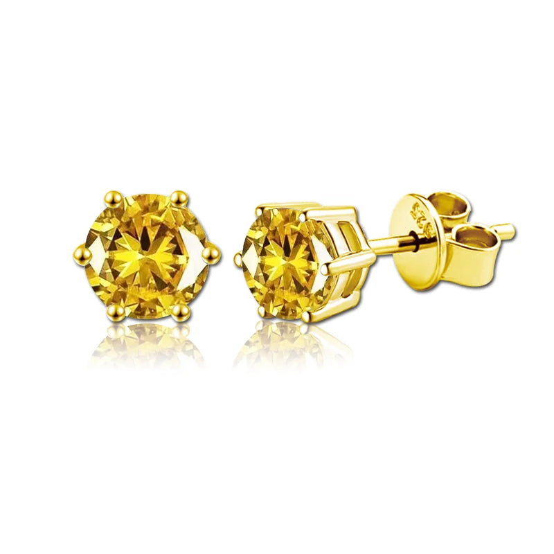 2 GRA Certificates Moissanite Studs Earrings Pass Diamond tester Pen For Men Women 925 Silver 18K Plated Wedding Gemstone