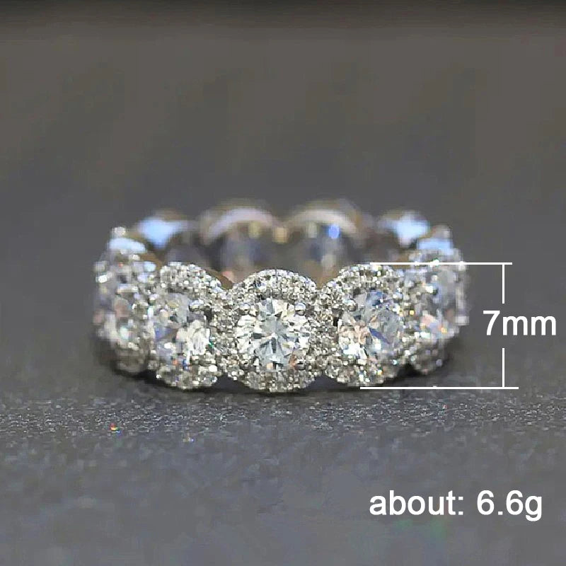 Huitan Sparkling Cubic Zirconia Promise Rings for Women Wedding Engagement Bands Silver Color New Modern Fashion Female Jewelry