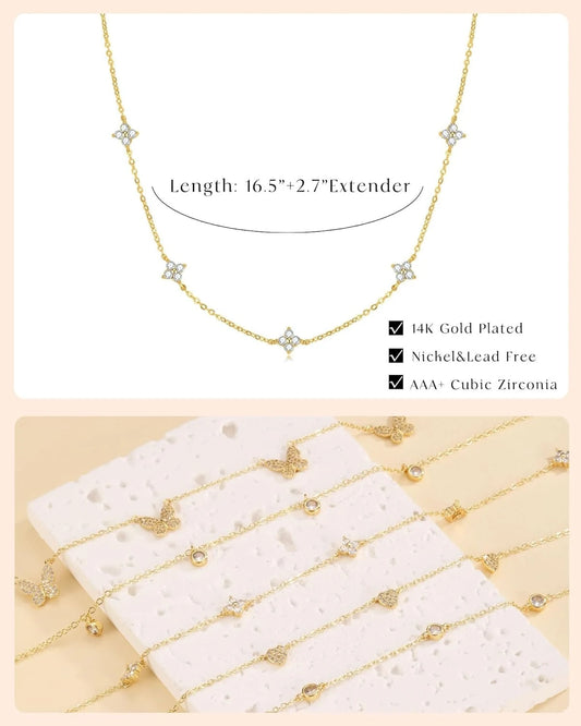 Silver/14K Gold Plated Clover