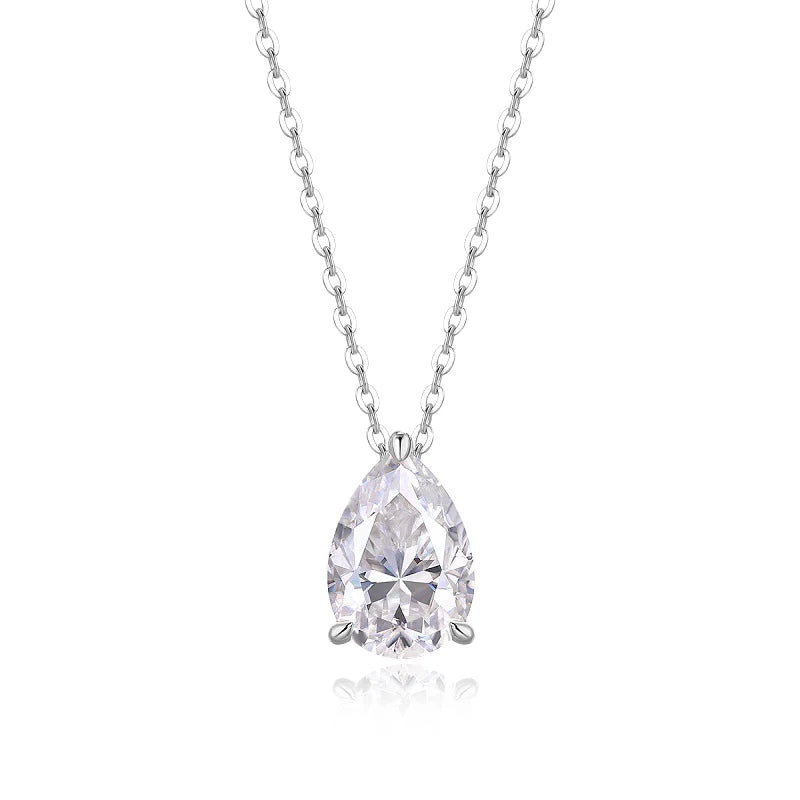 KNOBSPIN 1-5ct Pear Cut Moissanite Pandent Necklace GRA Certified 925 Sterling Silver Plated 18k Gold Dainty Necklaces for Women