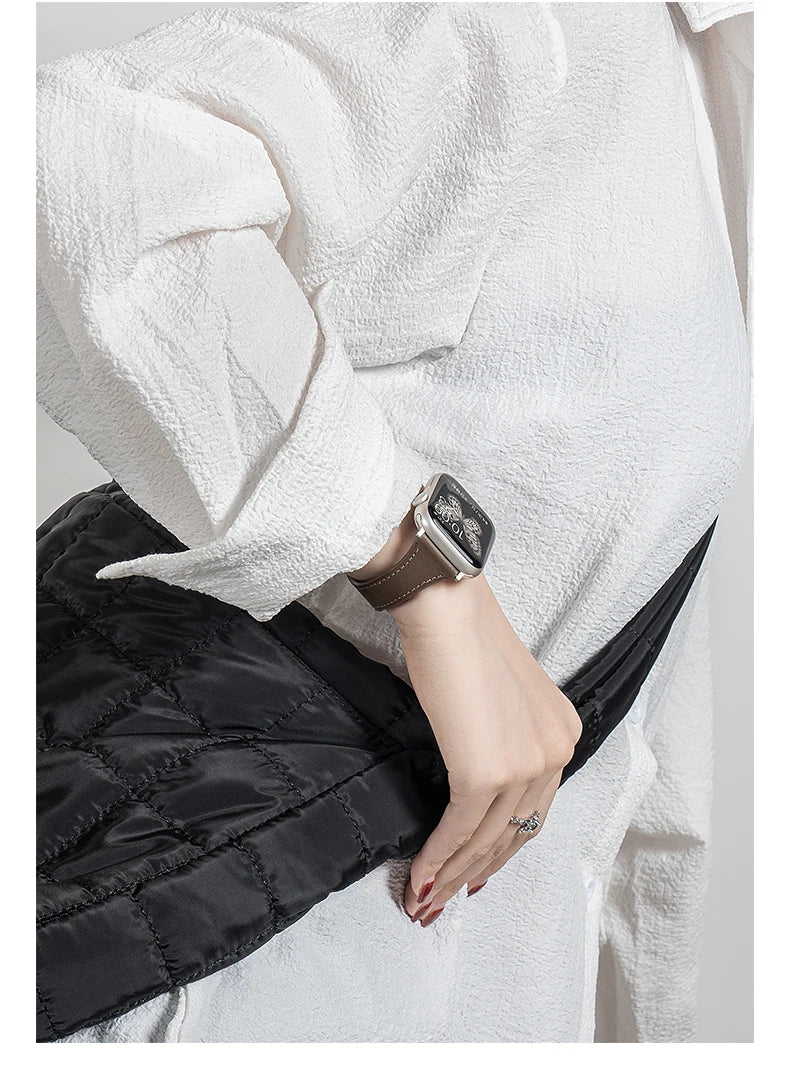 April - Slim Leather Strap for Apple Watch