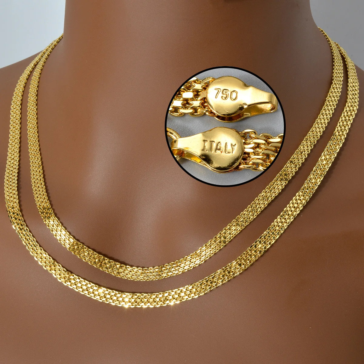 Italy 18k gold plated Milan Chain Necklace