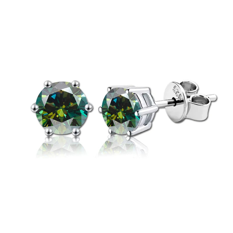 2 GRA Certificates Moissanite Studs Earrings Pass Diamond tester Pen For Men Women 925 Silver 18K Plated Wedding Gemstone