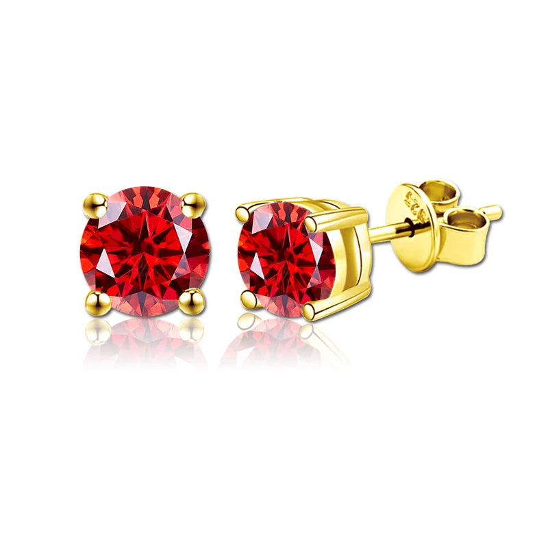 2 GRA Certificates Moissanite Studs Earrings Pass Diamond tester Pen For Men Women 925 Silver 18K Plated Wedding Gemstone