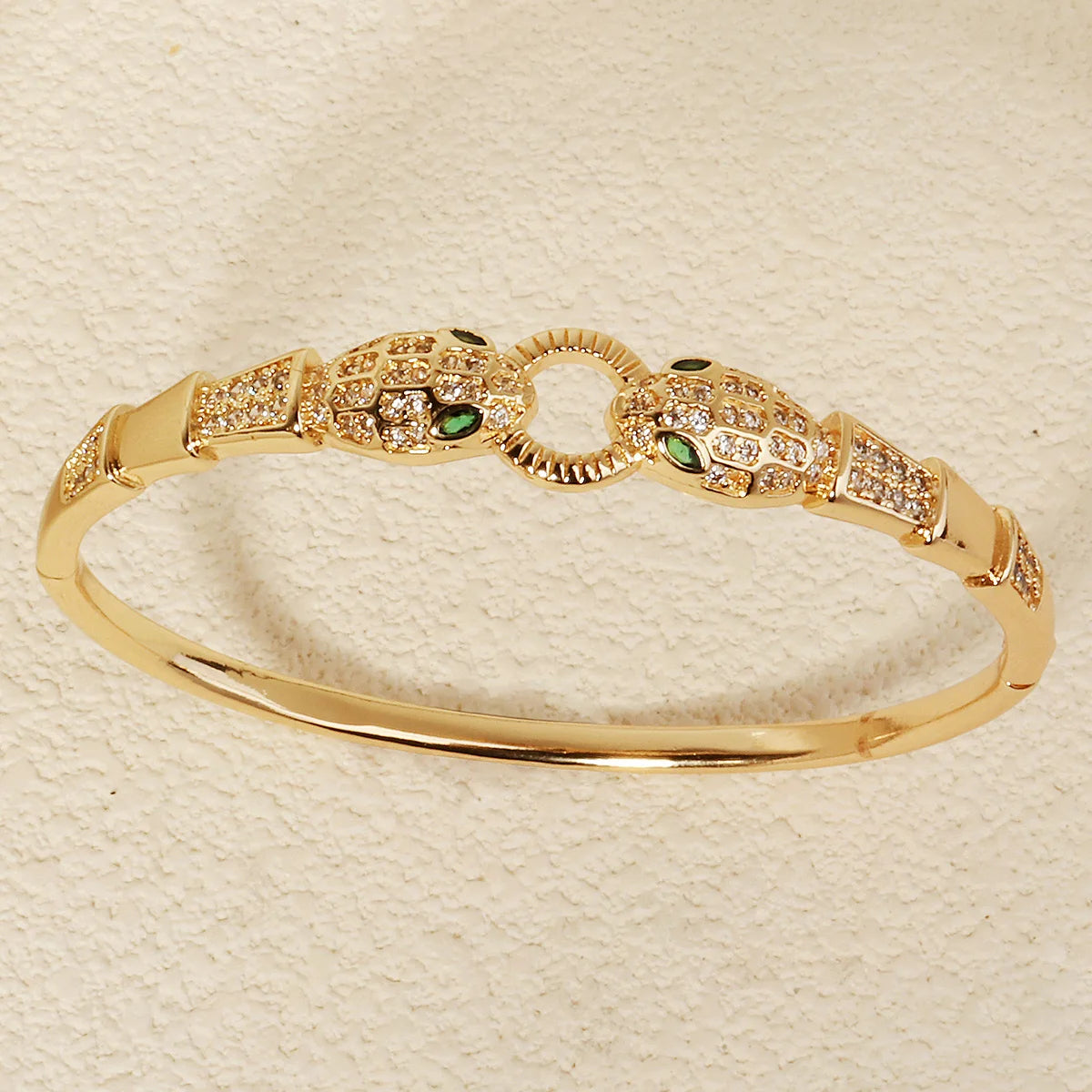 Stainless Golden Snake Zirconia Bracelet