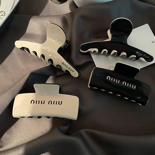 Hot Selling Lazy Acetic Acid Grab Clip Commuter Fashion High-grade Double-sided Hair Clip Back Hair Clip Shark Clip Women
